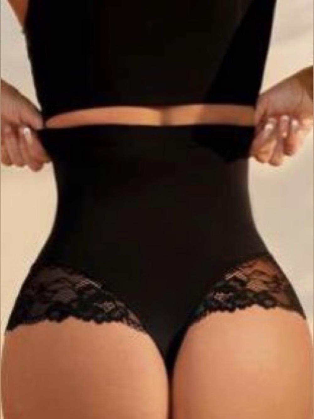 NWOT SHEIN Contrast Lace High Waisted Shapewear Panty - Sz Large